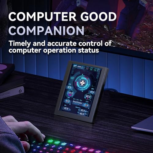 Image of Dioche 3.5 Inch IPS Monitor Display USB Powered Computer Temp Monitor High Compatibility Sub-Screen for PC Case CPU GPU Temperature Monitoring 320x480 Resolution DIY Theme Editing