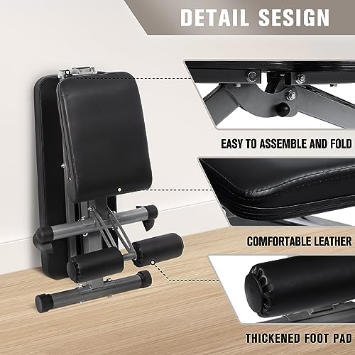 Ritfit Adjustable/Foldable Utility Weight Bench For Home Gym, Weightlifting And Strength Training - Bonus Workout Poster With 35 Total Body Exercises（Pwb01-2023 New Version） #TOP4