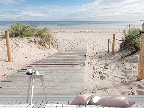 Oedim Fotomural Vinilo Para Pared Camino Hacia la Playa | Mural | Fotomural Vinilo Decorativo | 200 x 150 cm | Decoración comedores, salones, habitaciones