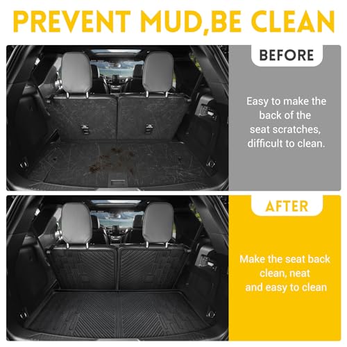 JTYZSM Rear Cargo Mat & Backrest Mat for 2020-2025 Ford Explorer 6&7 Seats All Weather TPE Seat Back Protector Trunk Cargo Liner for 2020 2021 2022 2023 2024 2025 Ford Explorer Accessories - Thumbnail 2