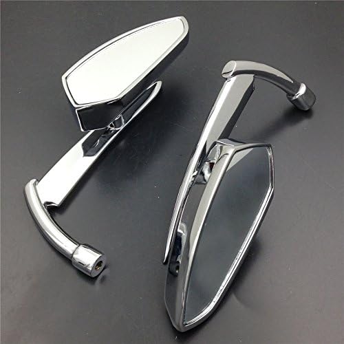 HONGK- Motorcycle Chromed Spear Blade Mirrors Compatible with H-D Sportster Dyna Softail [B01C0SRC28]
