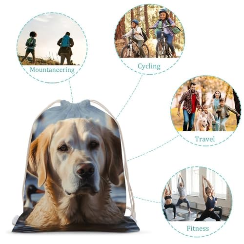 Drawstring Bag Backpack Dog And Duck Swimming Sackpack Foldable String Bags Sports Gym Bag for Shopping Yoga3