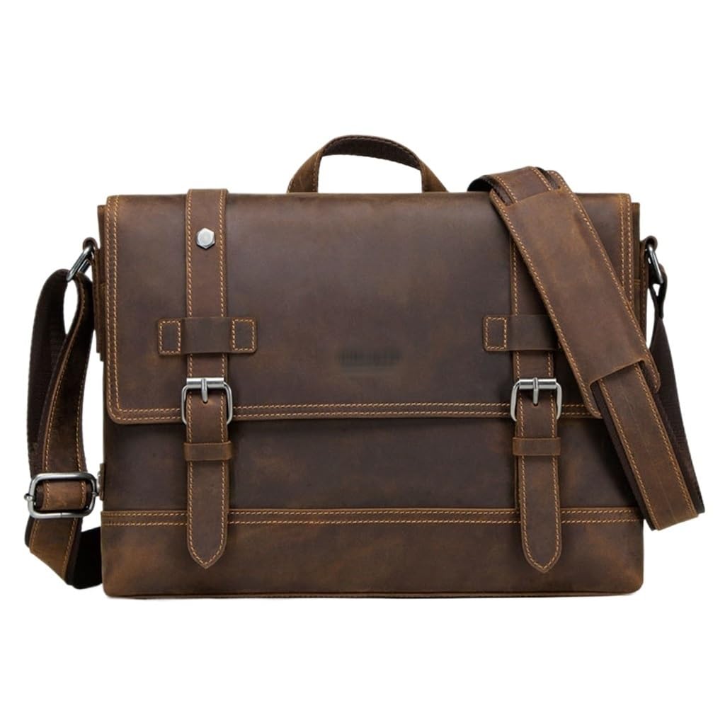 Porte-documents en cuir de vache véritable grand sac à bandoulière