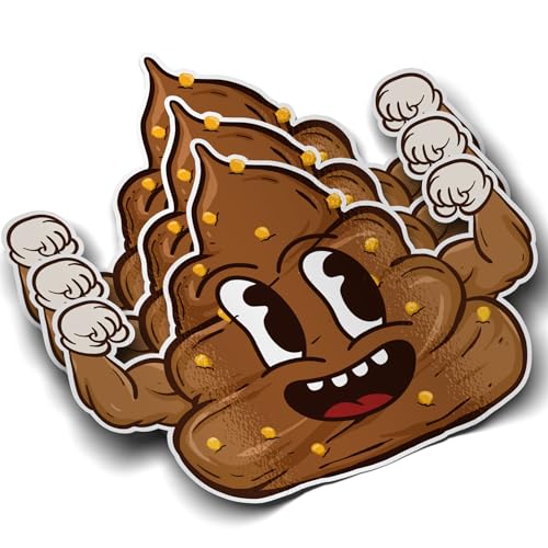 Image of 3PCS Potty Training Sticker for Kids | Funny Poop Emoji Sticker, Waterproof Vinyl Decals for Notebook, Water Bottles, Scrapbooking, Potty Training