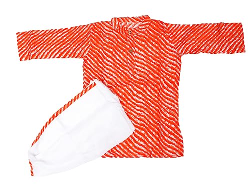 Image of Presents Stylish Festive Leheriya Print Kurta Dhoti Set for Boys /Dhoti Kurta Set For Kids