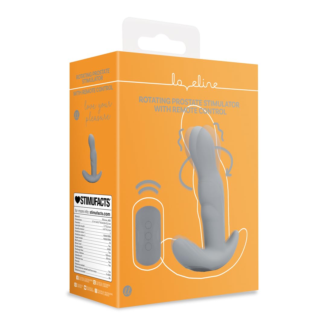 Loveline - Estimulador de próstata giratorio con control remoto - Gotham Grey