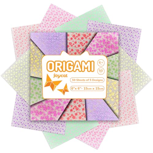 Joycat Pastel Glow in The Dark Origami Paper - 50...