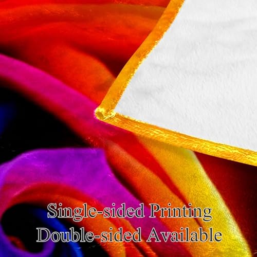 Plaid polaire fleur arc-en-ciel couverture douce à offrir pour chaises - 4