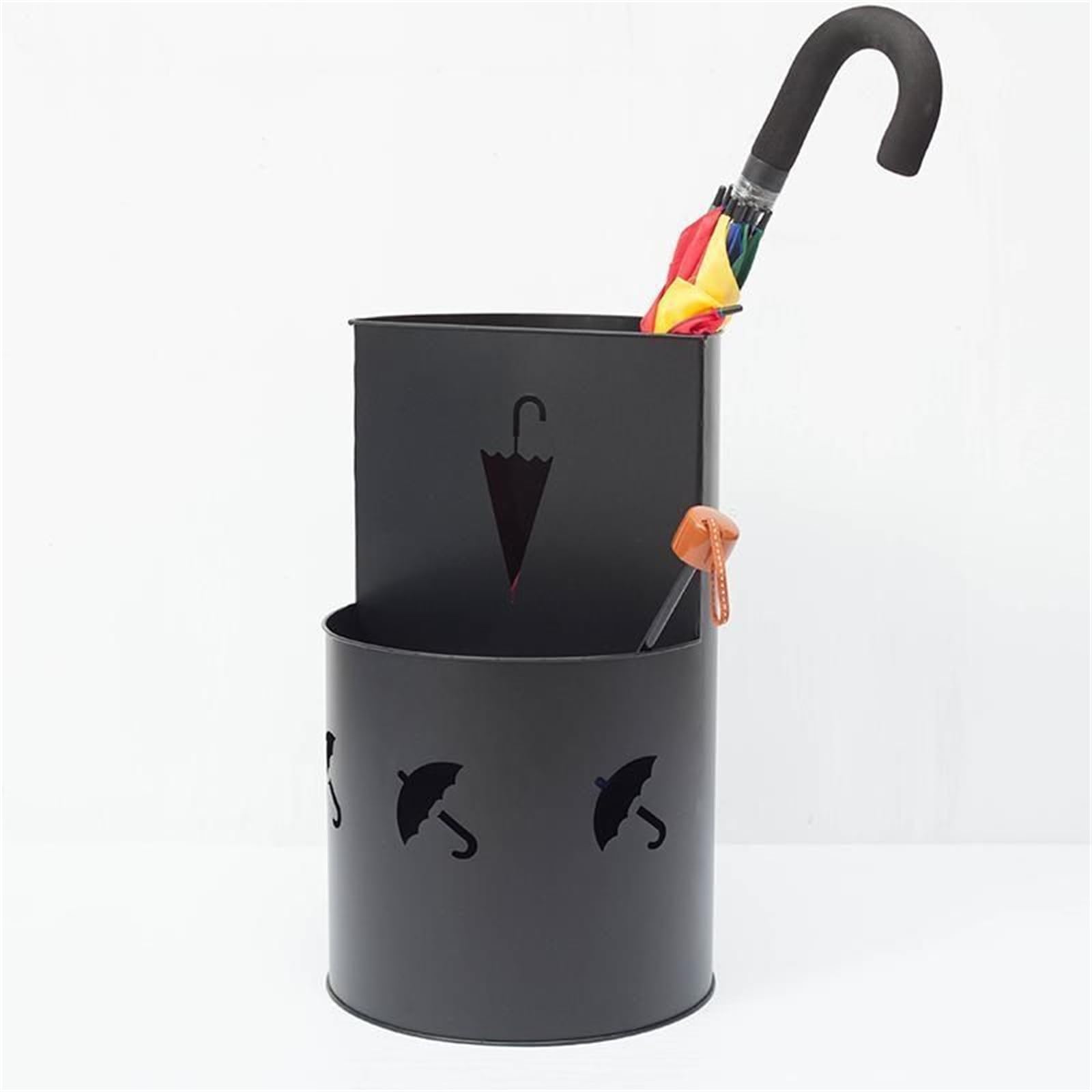 YLFKWLHRW Freestanding Umbrella Stand Metal Rack Umbrella Storage Bucket for Bathroom Barber Shops