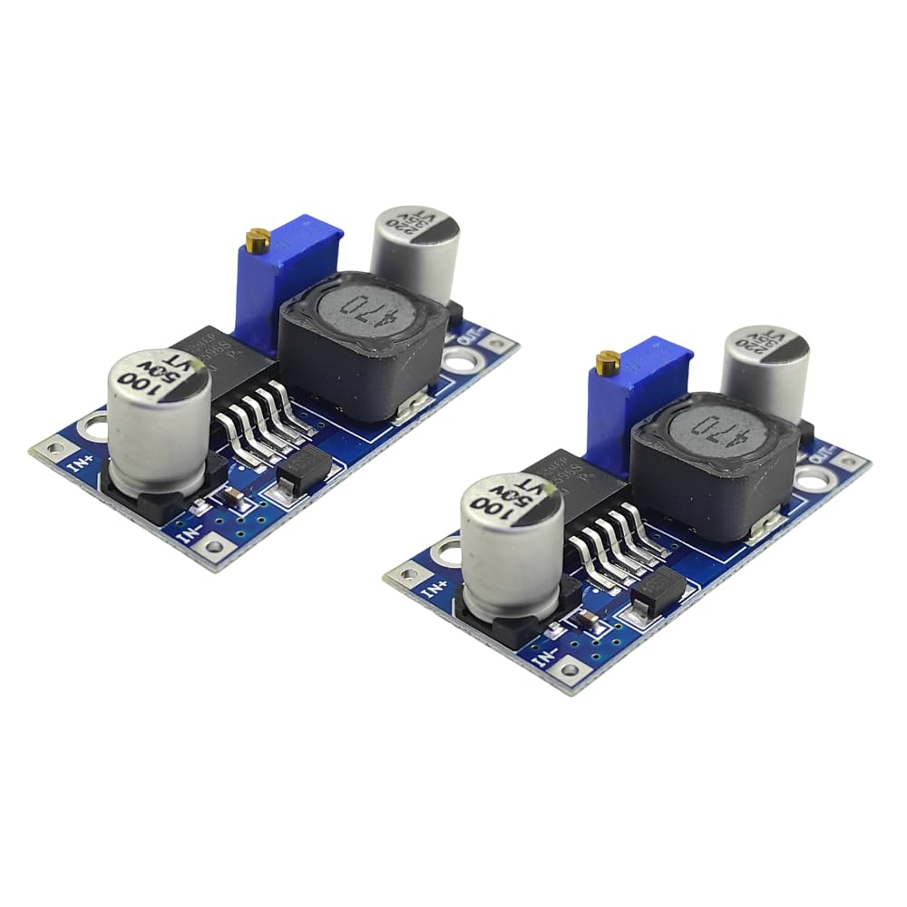 Shanaa eSpot LM 2596 DC-DC Buck Converter Adjustable Step Down Power Supply Module, LM2596 DC to DC Buck Converter 3A voltage regulator 24V 12V 5V 3V 4.0-40 to 1.3-37V (Pack of 2).