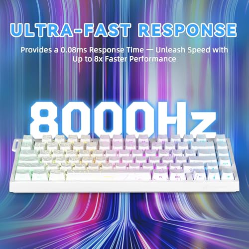 Image of ATTACK SHARK R82HE RT Wired RGB 8K Mechanical Gaming Keyboard-White Contour | TKL,NKRO,8Khz Polling,0.005mm RT Accuracy,256K Scan Rate,5 Layer Sound Damped,Hall Effect Magnetic Switch,Driver for PC Mac