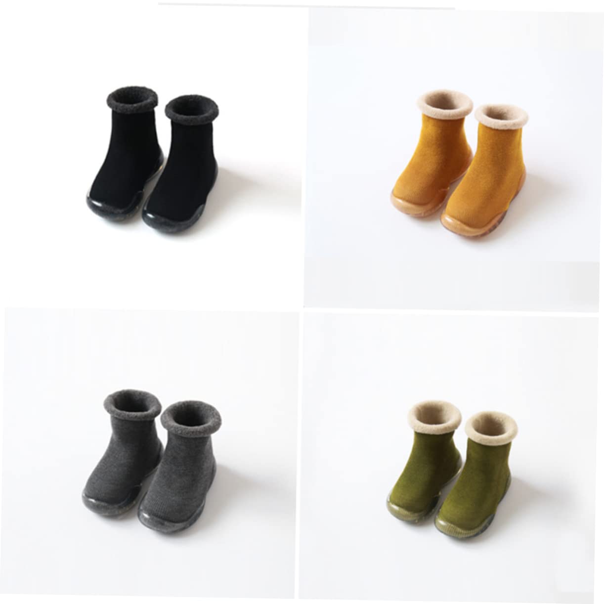 ABOOFAN 3stücke Babysocken Mit Antirutsch-Sohle Warmhaltende Lauflernsocken Für Kleinkinder rutschfeste Atmungsaktive Socken Für Winter Innensohlenlänge