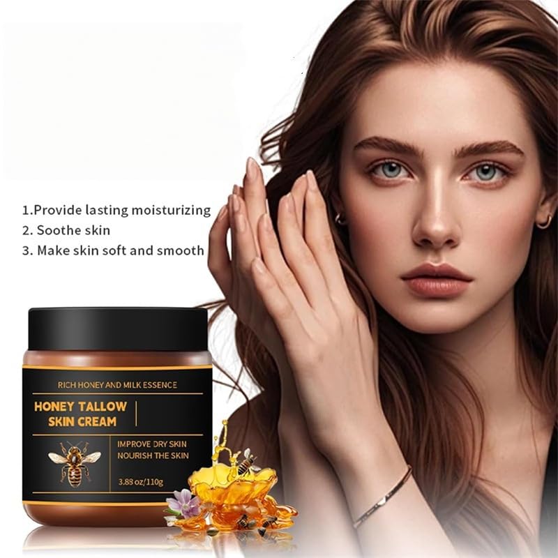 Miniatura 6 de Marroomi - Bálsamo de miel de sebo 100% orgánico con miel cruda y cera de abeja, crema hidratante facial de ternera batida y bálsamo para la cara