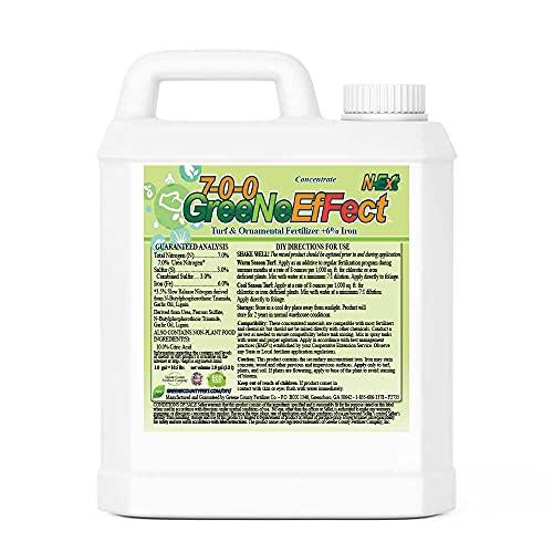 Nitrogen Fertilizer + High Iron (6%) 7-0-0 Greene Effect by Greene County Fertilizer Deep Blue Green Color Lawn