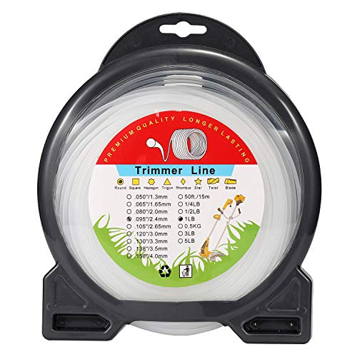 BlueNatHxRPR Round 0.095 Inch String Trimmer Line Weed Eater Line 1 Pound 285 Feet/85 Meters Length