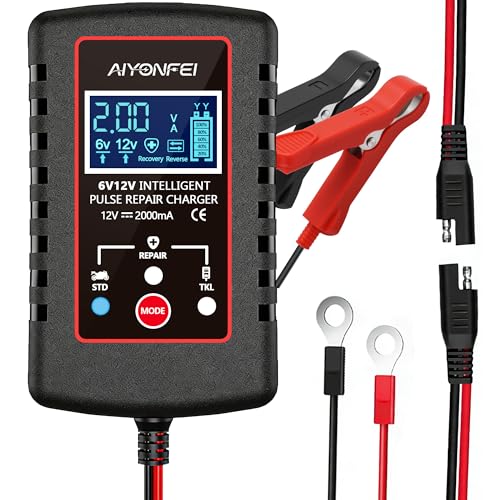 AIYONFEI 2A Battery Charger 6V/12V Smart Trickle Charger,