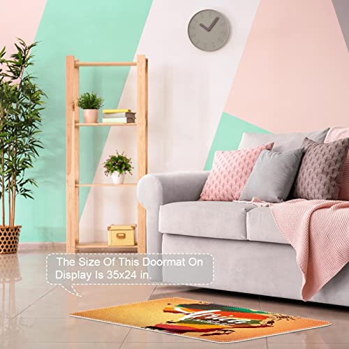 Vbfofbv Rug For Bedroom, Bath Mat, Kitchen Rug, Washable Throw Rug For Kitchen, Laundry, Doorway, Porch, Africa Cartoon Colored Map And Animals #TOP6