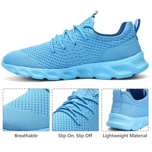 Image of Tvtaop Running Shoes Womens Sneakers Tennis Walking Workout Gym Shoes Lightweight Comfortable Trail Running,Blue,Women's Size 6.5