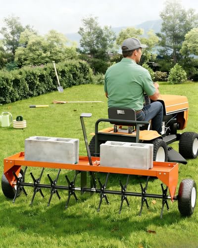 40 Tow Behind Lawn Aerator with 24 Steel Tines