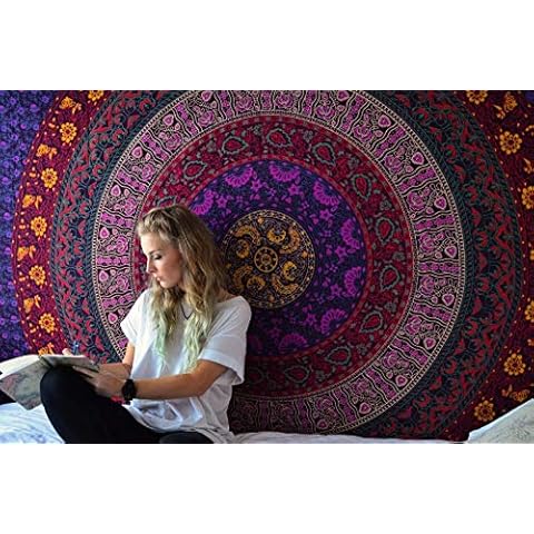 RAJRANG Large Cotton Mandala Tapestry Cover