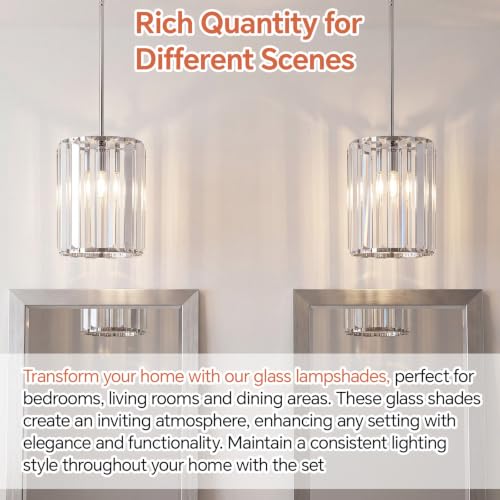 Image of Teenyyou 2 Pack Crystal Lamp Shade, 1-5 /8 inch(1.65 inch) UNO-fitter, Silver Medium