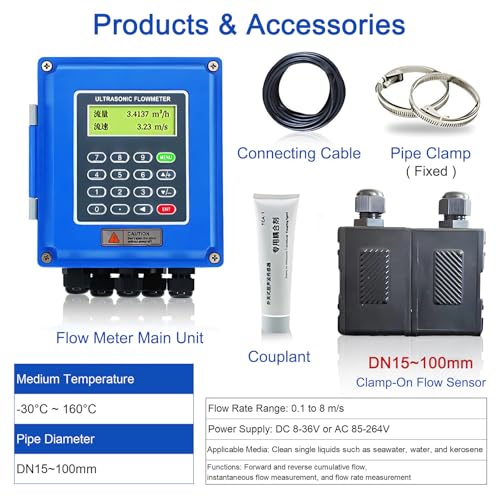 Débitmètre à ultrasons portable DN15-DN100 pour mesure de fluides - 2
