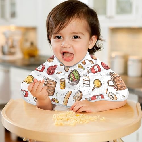 vvfelixl Muslin Burp Cloths Picnic Barbecue Food Baby Washcloths for Baby Girl Boys 2 Pack 5