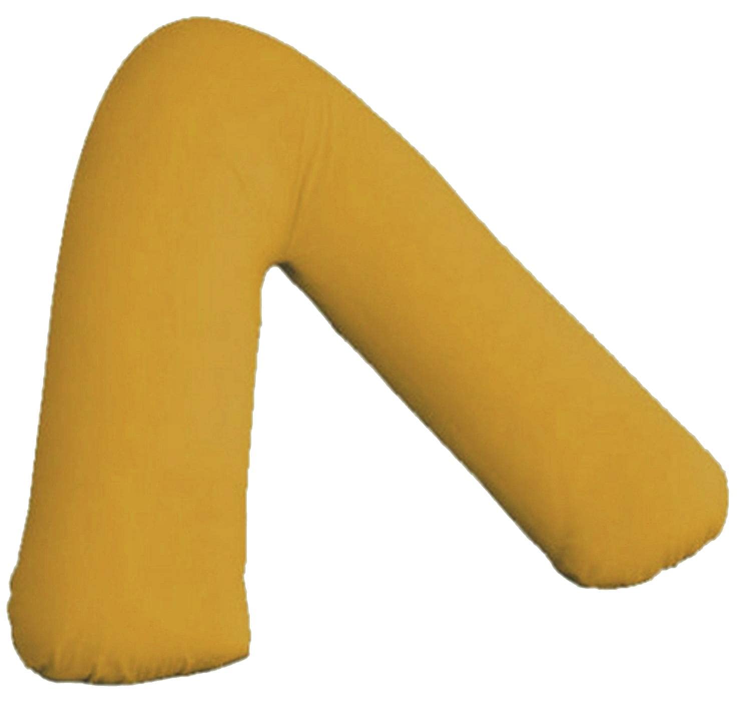POSHLIVING Mustard V Shaped Pillowcases Covers Plain PolyCotton Back & Neck Support Medical Orthopaedic Pregnancy Nursing (Mustard), Length: 73 cm Approx, Width: 30 cm Approx