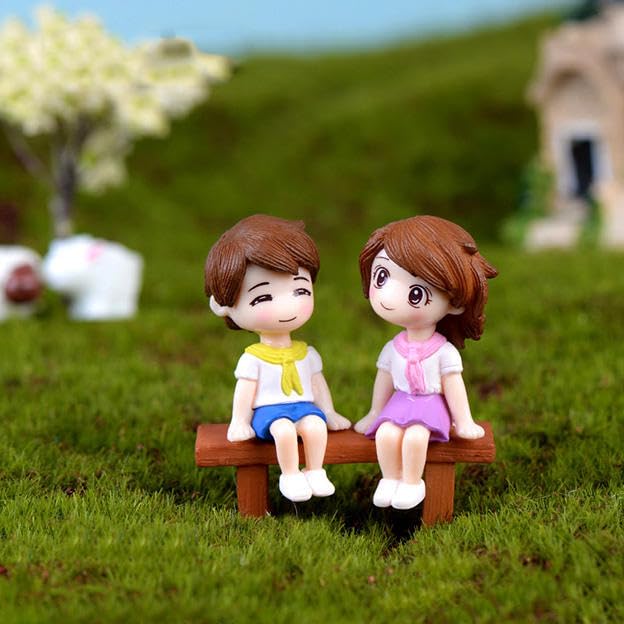 Image of Cortina Cute Cartoon Car Dashboard Interior Decoration Accessories Decoration Ornaments Plastic Crafts Girl and Boy Couple Ornaments