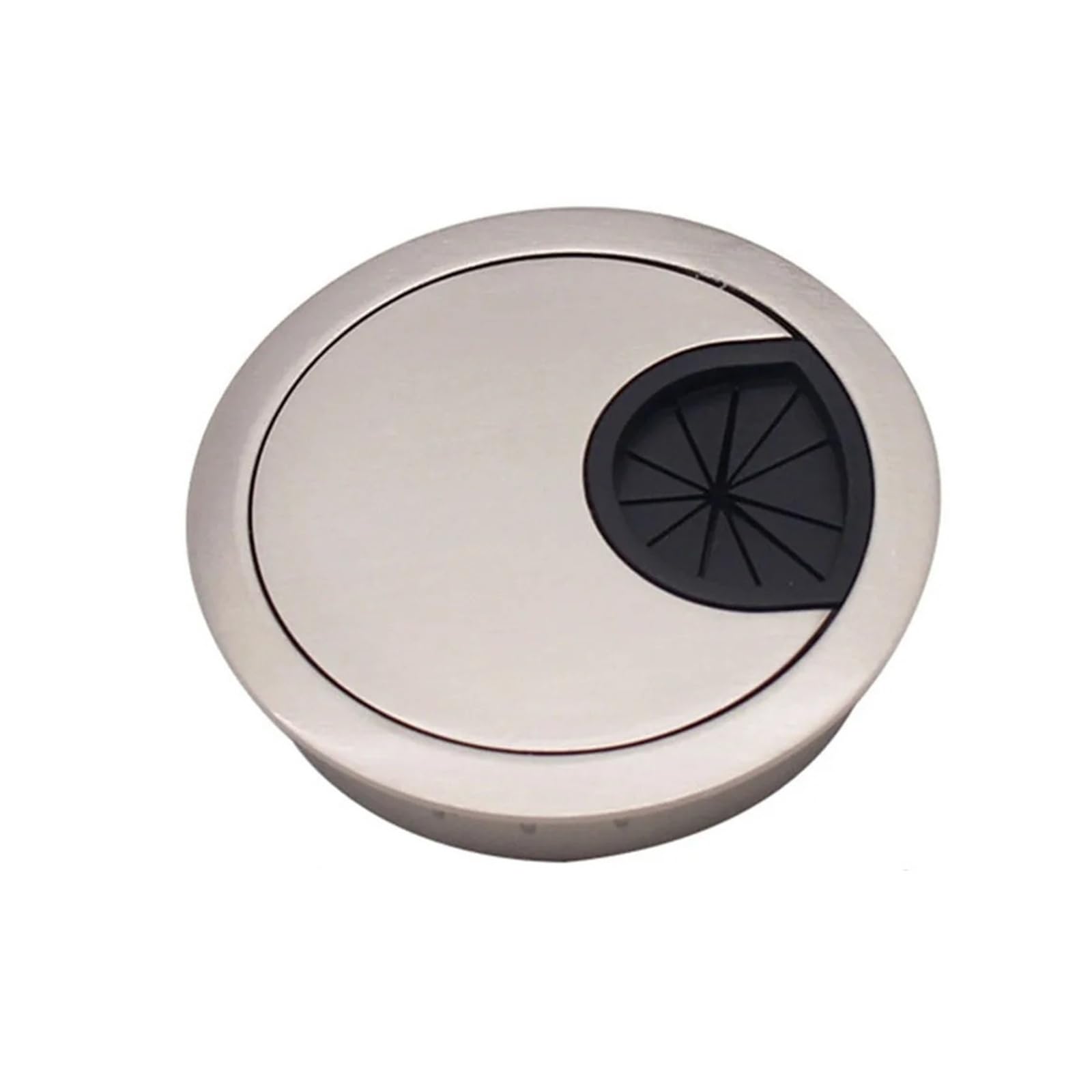 1/2/4/8Pcs 50/53/60/80mm Zinc Alloy Desk Cable Hole Cover Grommet for Computer Wire Management(80mm Black,8Pcs)