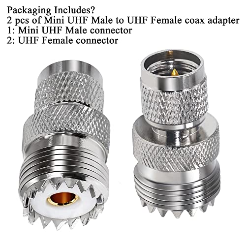 TUOLNK 2 piezas Mini UHF macho a UHF hembra conector coaxial miniatura 5