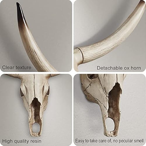 Generic Retro Simulation Cow Head Wall Sculpture Faux Taxidermy Animal Wall Hanging Creative Pendant For Restaurant Bar Hotel thumb #4