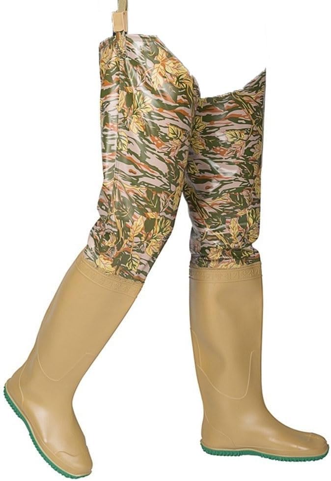 ININOSNP Impermeables y duraderos. Vadeadores de Pesca Vadeadores de Camuflaje de Color Caqui Vadeadores de Suela Oxford usables for Pescar y Cazar(38 EU)