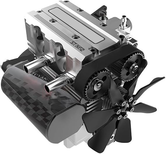 Engine Model Kit, ST-NF2 DIY Assembly L2 Engine Kit, Air Cooled 4 Stroke Engine Motor Model, Inline Engine Kit, Physics Experiment Toys Gift