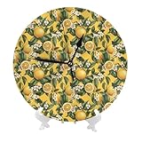 Silencieuse et à piles : équipée d'un mécanisme silencieux et sans tic-tac, cette horloge murale silencieuse à imprimé citron jaune et fleurs assure un repos et une concentration ininterrompus. Nécessite une pile AA (non fournie), ce qui en fait une solution d'horloge à piles nécessitant peu d'entretien pour n'importe quelle pièce