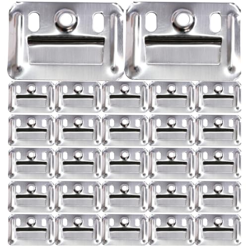 Image of UKCOCO 100pcs Wall Panel Buckle Replacement Stainless Steel Furniture Clamp for Easy Installation and Sturdy Fasteners Smooth Edges for Use for Home Decor and Furniture Assembly