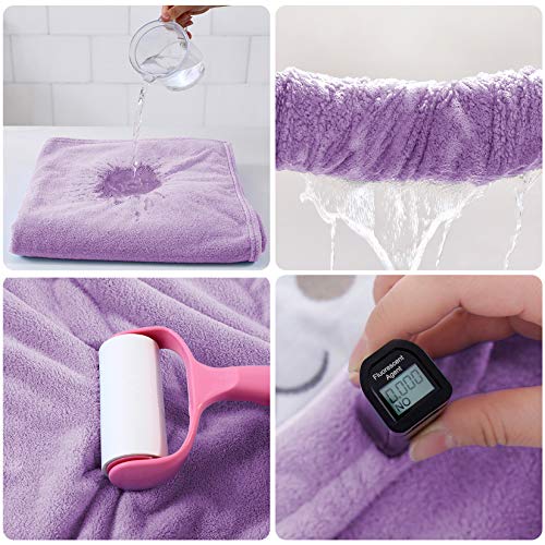 Image of ROMASA Baby Bath Towel Ultra Soft Hooded Towel Highly Absorbent Bathrobe Blanket Toddlers Shower Gifts for Boys Girls-27.5 inch x 55 inch (Purple)