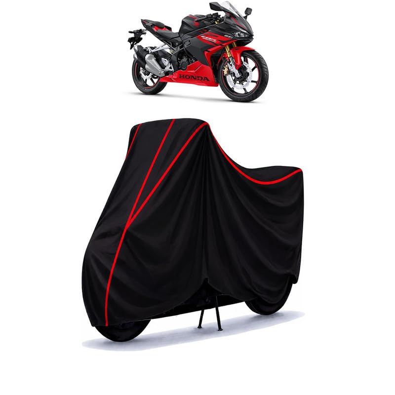 Image of 650 Water Resistant Bike Cover for All Motorcycles & Scooters | Heavy Duty Premium Taffeta Fabric | UV Protection, Dustproof, Scratchproof | All Weather Two Wheeler Body Cover with Elastic Bottom