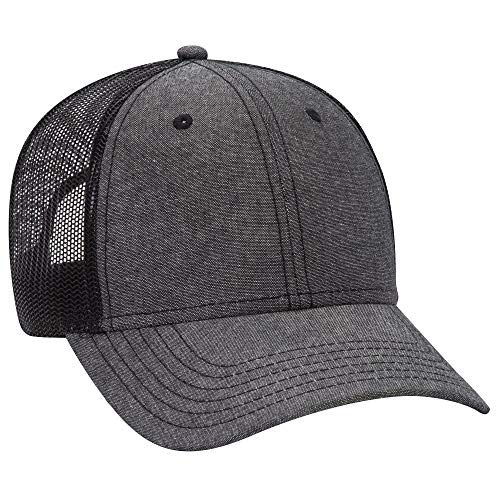 OTTO Cotton Blend Chambray 6 Panel Low Profile Baseball Cap (003 - Blk)