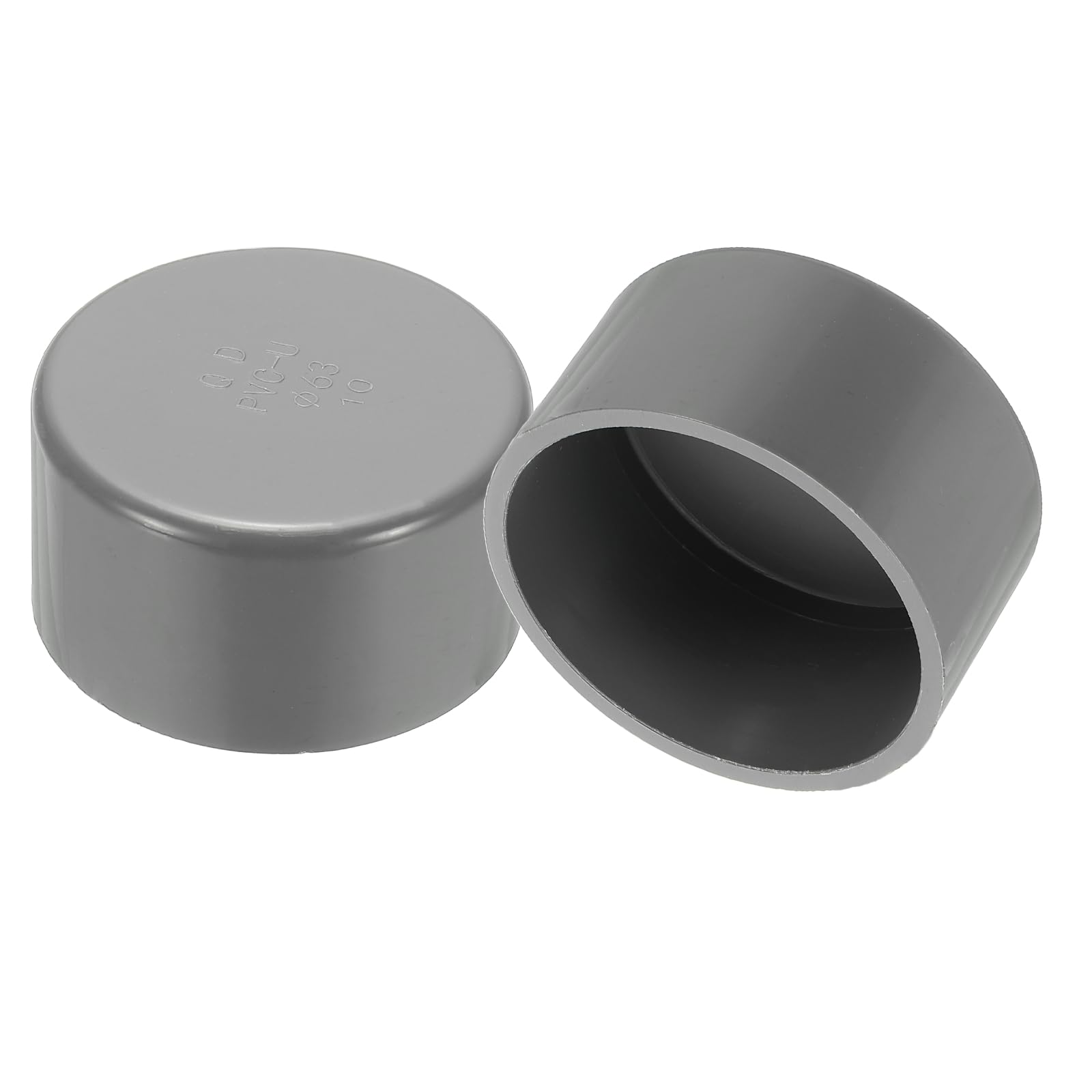 Photo 1 of PATIKIL PVC Pipe End Caps, 2 Pack 2.5" Diameter Pipe Cover Cap Plug Adapter Socket Fittings for Build DIY Furniture Garden Shelf Water Line, Grey