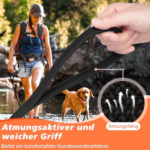 X XBEN Wasserdicht Schleppleine für Hunde,3M 5M 10M 15M 20M 30M Gummierte Schleppleine mit Abschließbarer Karabine,Hundeleine Laufleine für Kleine Mittlere Große Hunde,Robuste Trainingsleine