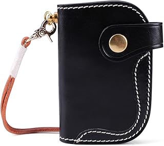 SePkus Cartera para Llaves, Cartera para Llaves, Llavero con Cremallera para Mujer, Bolso con Solapa, Bolso con Gancho, Billetera con Cuerda, Tarjetero, Bolsas, Regalos (Color: Rosa) (Negro)