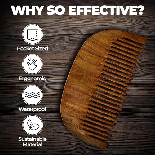 Image of Compact Wooden Comb | Style your beard hassle-free | Pocket-size Elegant Comb for hair & Beard styling | Light Weight For Healthy & Stylish Beard