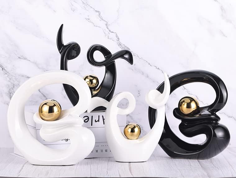 Miniatura 7 de DOVDOV Estatua abstracta de cerámica escultura de cerámica de arte moderno decoración naranja decoración moderna del hogar para mesa de comedor