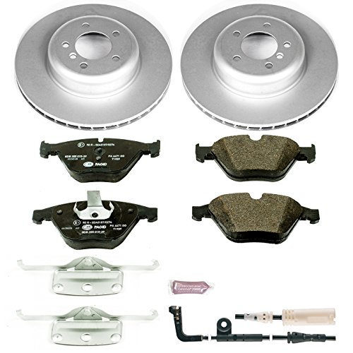 Image of PowerStop Euro-Stop Fully Coated Front Brake Kit For BMW 535i 2008-10 |545i 2004-05 |550i 2006-10 |645Ci 2004-05 |650i 2006-10 - ECE-R90 Certified Brake Pads + Disc Rotor Upgrade, ESK2918