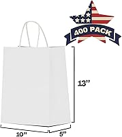 Vista 63 de Qutuus Bolsas de regalo de papel negro con asas, 50 unidades de 8 x 4.5 x 10 pulgadas, bolsa de papel kraft negro con asas a granel para compras
