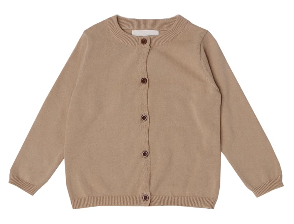 Baby Girls Cotton Cardigans Long Sleeve Crewneck Cardigan Sweater Little Girl Button Sweaters Uniform