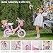 Glerc Maggie Girls Bike, 14 Inch Kids Bike for 3-5 Years Old Children, Princess Style Kids Bicycle with Doll-Seat & Basket & Training Wheels, Pink & White