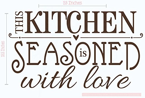 This Kitchen is Seasoned with Love - Inspirational Decals for Kitchen & Dining Room - Matte Vinyl Wall Decal Sayings for Wall Decor - Die-Cut Vinyl Wall Art -23