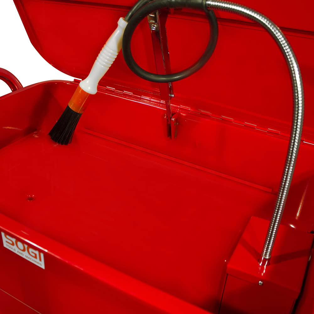 SOGI SP-LV-EC Fontaine de nettoyage avec roues, bac de récupération pour liquides de moteurs, carters, idéale pour garages, le lavage de pièces mécaniques